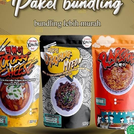 

Bundling Hemat Instant Topokki Cheese/Jjajangmyeon/Rapokki Isi 3 Vrian
