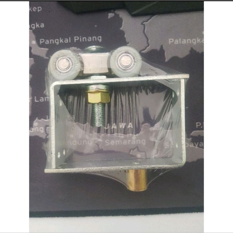 NEW SERIES RODA GANTUNG PINTU LIPAT ALUMINIUM RODA ATAN DAN BAWAH NYLON KUNINGAN ORIGINAL QUALITY