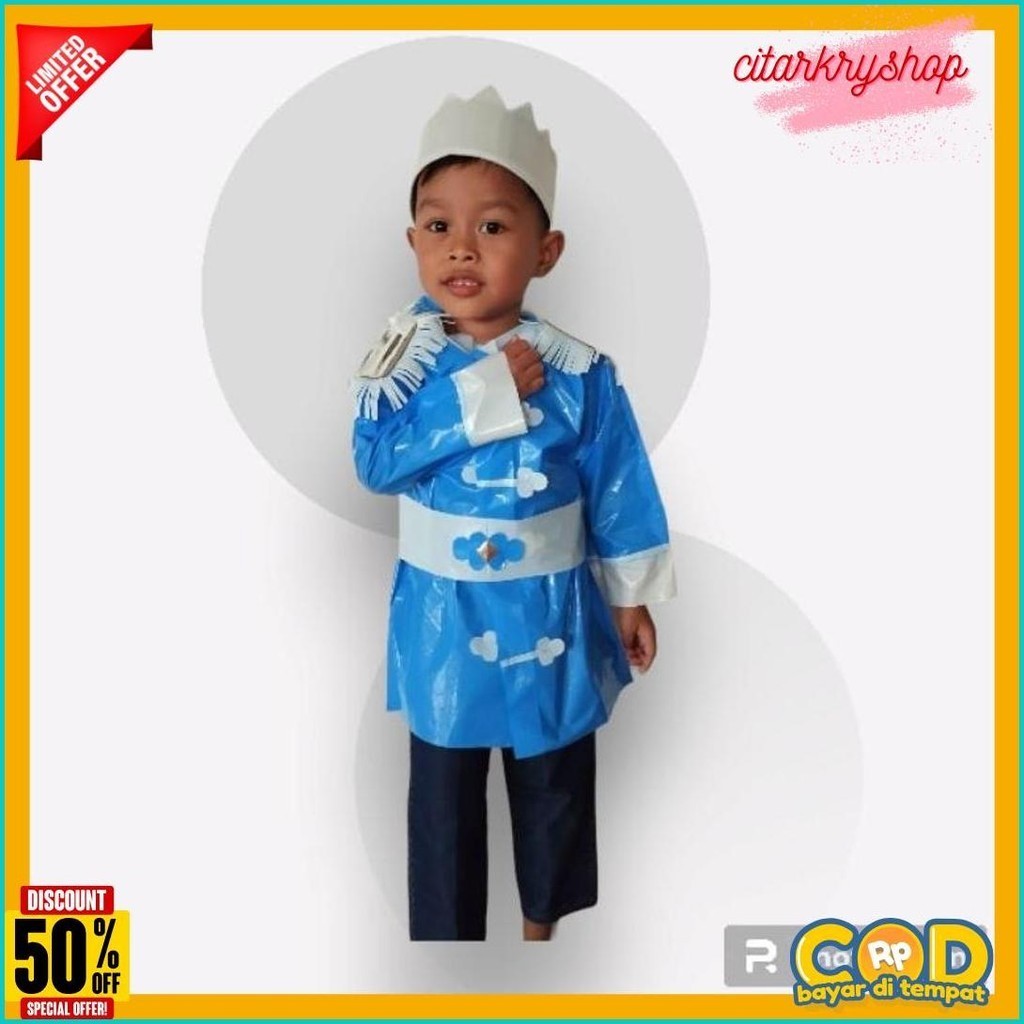 Kostum Cowok Daur Ulang | Kostum Karnaval Kresek | Kostum Anak Laki-Laki | Kostum Cosplay Cowok (Ord
