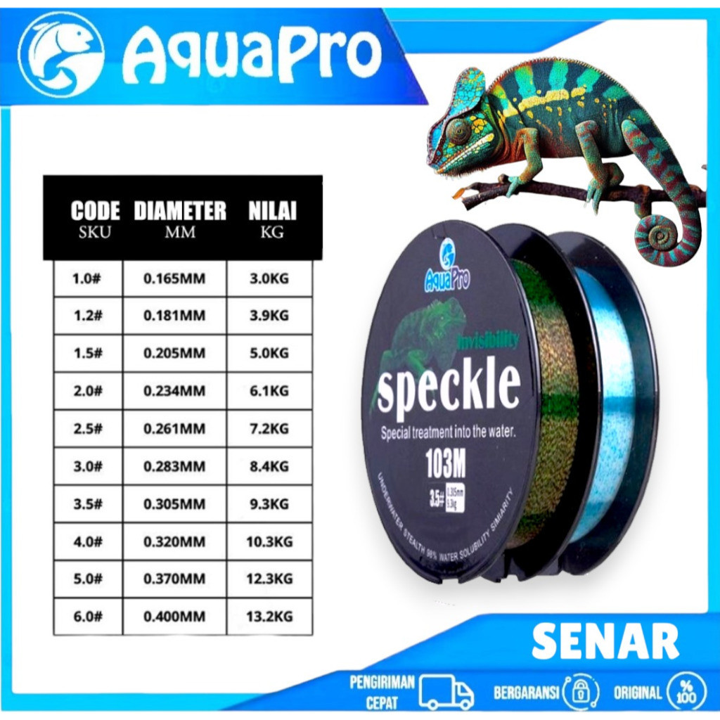 Senar Pancing Ikan Line Fishing Speckle Bunglon Senar Pancing Nilon 103M Senar Titik Tak Terlihat