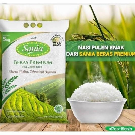 

Sania Beras Premium 5 kg Beras Pulen, Teknologi Jepang JS01