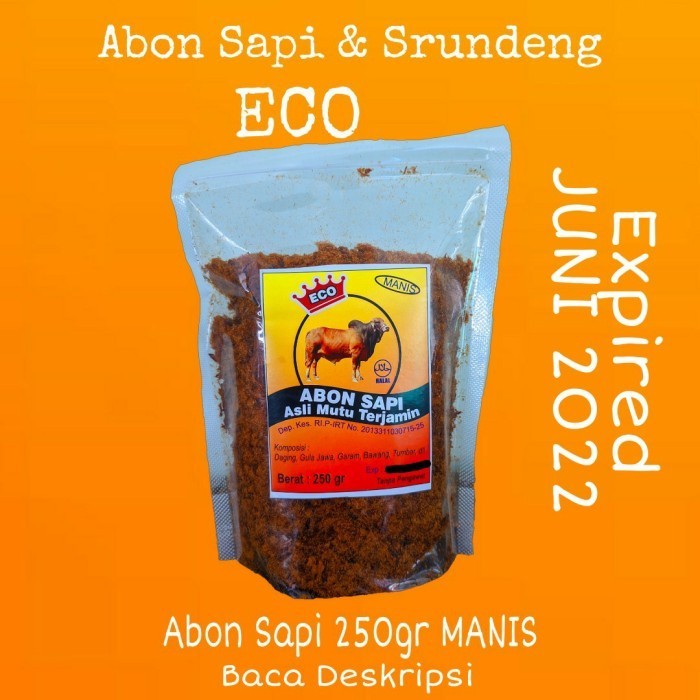 

Garuda Abon Sapi Eco 250Gr Manis Exp. Agustus 2021