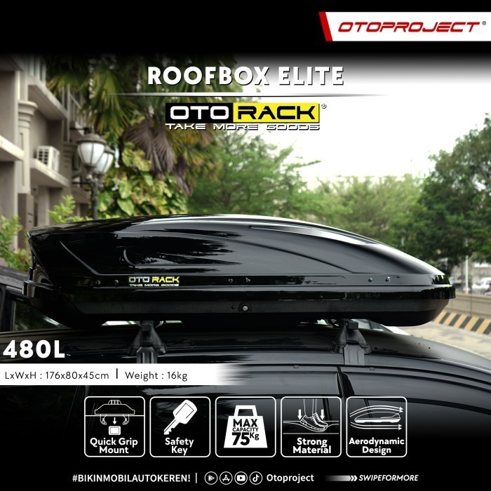 Roof Box Otorack Elite Glossy Black Gratis Ongkir