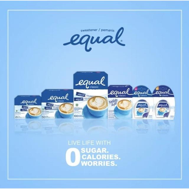 

Equal Classic STICK Sweetener Zero Calorie / Pemanis Pengganti Gula DS76