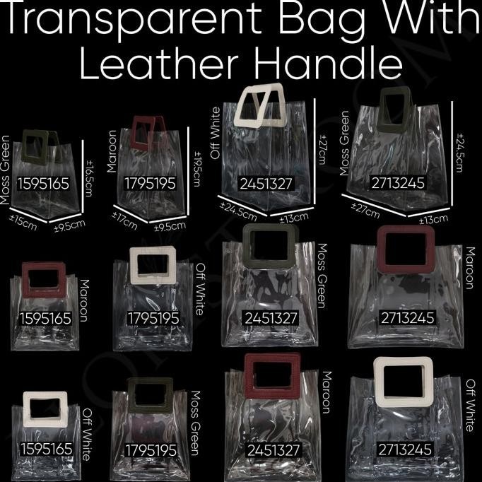 

Transparent Bag With Leather Handle - Hampers