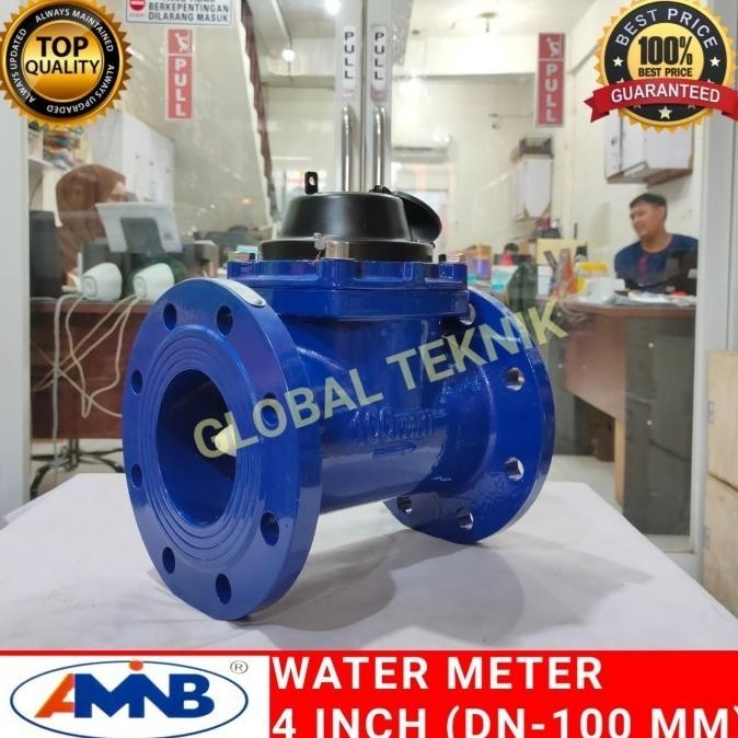 BEBAS ONGKIR - Meteran Air Flow meter Air Bersih Flange 4" inch AMNB Water Flow Meter