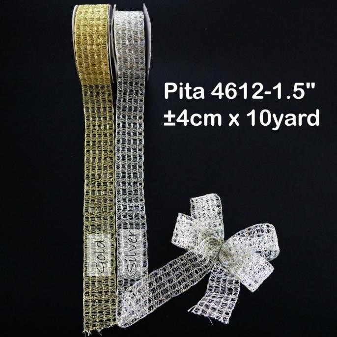 

Pita 4612-1.5" 4cm x 10yard - Pita gold silver, ribbon - hampers