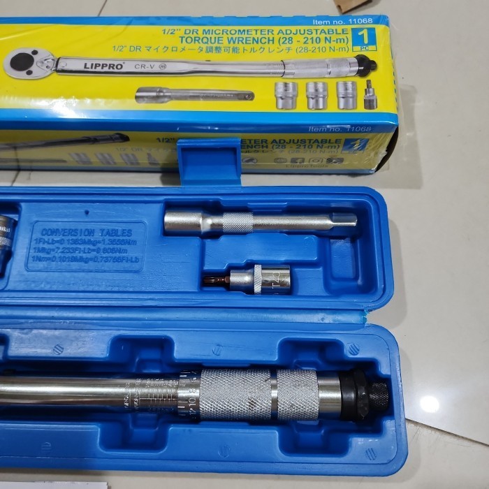 Kunci Torsi Torque Lippro 1/2 Inchi 28 - 210 Nm Kunci Rachet Torsi