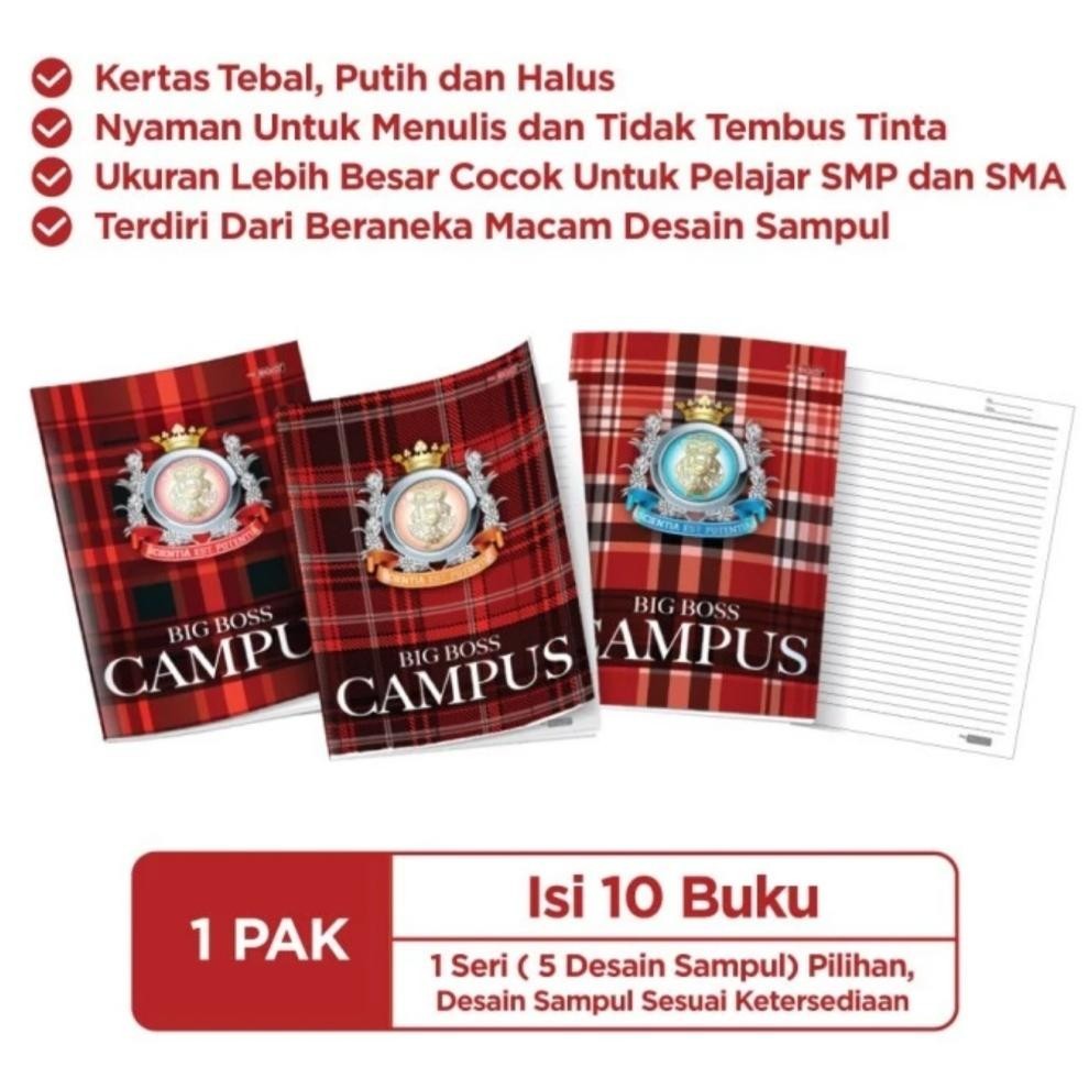 

Murah Buku Tulis Big Boss 50 Lembar Campus Notebook 36 Lembar Sheet B5 Boxy Buku Sekolah Garis [10Pcs]