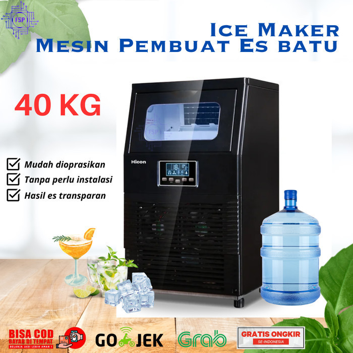 Mesin Hicon HZB 40F Es Batu 40kg Perhari Ice Cube Maker HZB