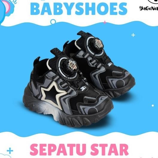 Sepatu Sneaker Anak Casual Tali Putar / Sepatu Sekolah Anak