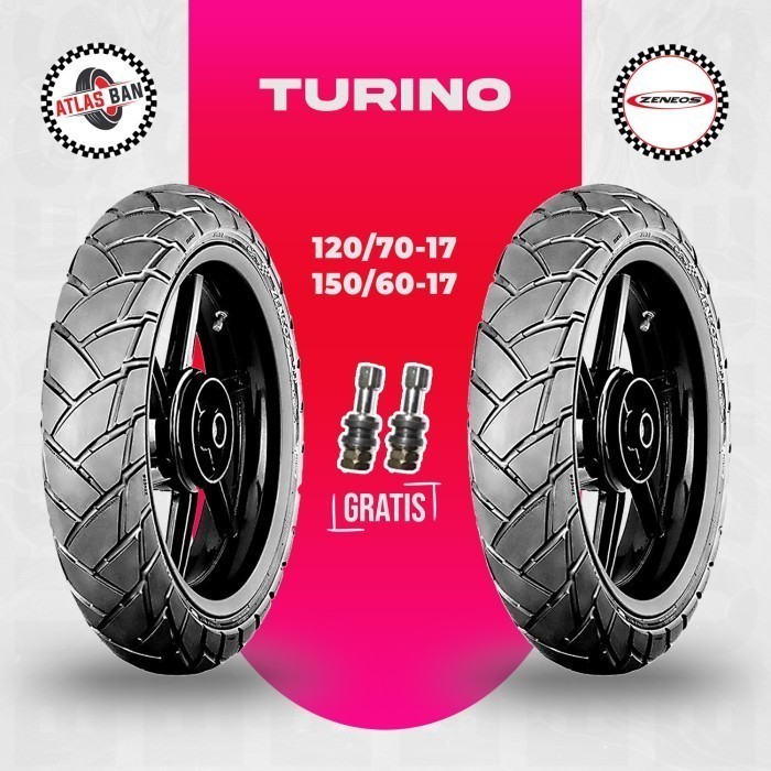 Paket Ban Tubles Motor Adventure ZENEOS TURINO 120/70 - 150/60 Ring 17