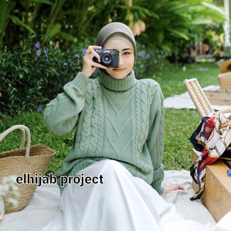 Sweater Halus Wanita [PREMIUM] Megan Sweater Cable Knit // Sweater Rajut Cable Turtleneck //