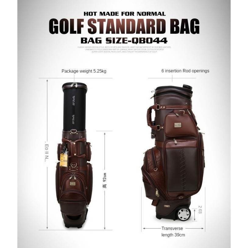 Nat Pgm Golf Bag Qb044 Hard Shell Trolley Wheel Golf Bag - Tas Telescopic Golf Bag
