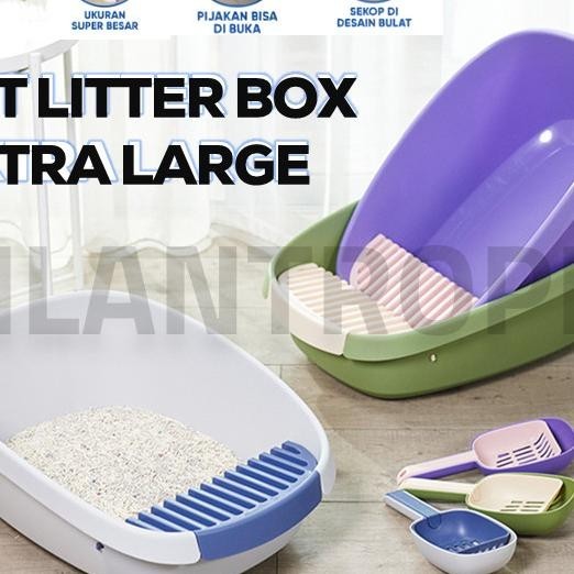 Litter Box Kucing Jumbo Tempat Pup Kucing Liter Box Kotak Pasir Kucing
