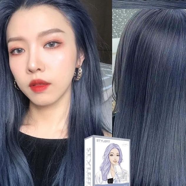 Beli 1 Gratis 2[Alat Pewarnaan Rambut] Cat Rambut Ash Blue Pewarna Rambut 200Ml,Pewarna Nabati Murni