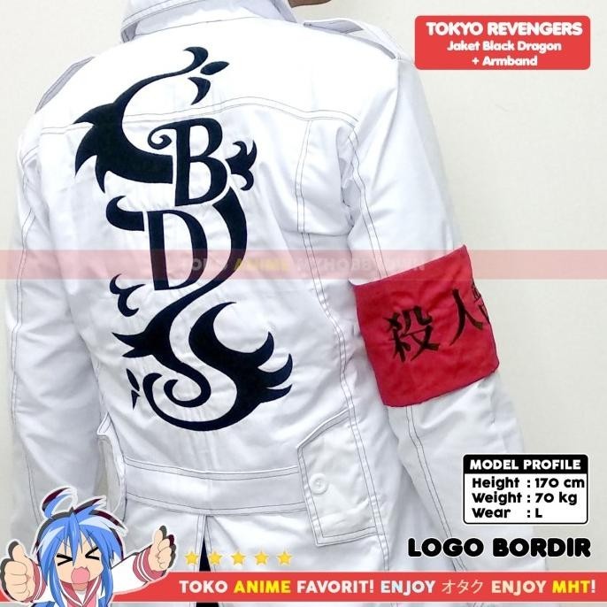 Jaket Parka Jubah Black Dragon Tokyo Revengers Inui Kokonoi Cosplay