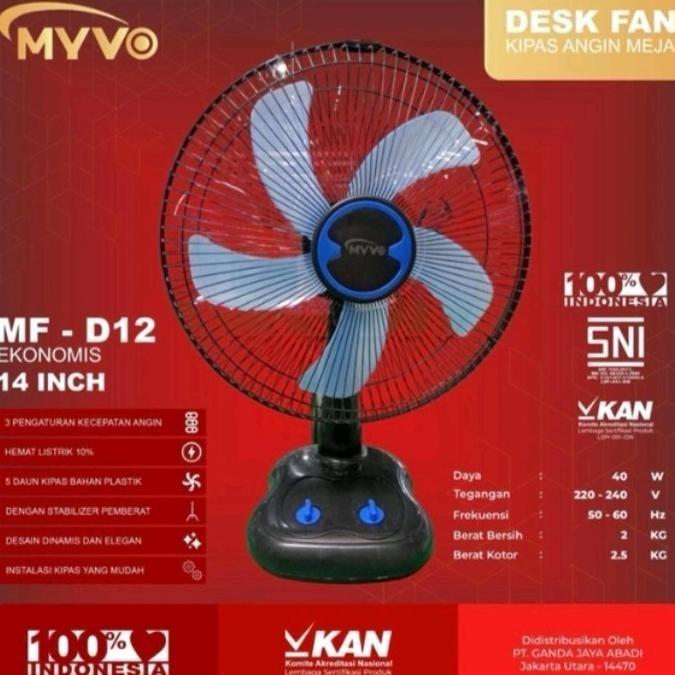 :<:<:<:<] Kipas Angin Meja / Deskfan 14 Inchi MF D12 Myvo