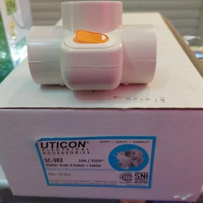 :<:<:<:<] Steker Arde 3Soket + Saklar SC-328 UTICON