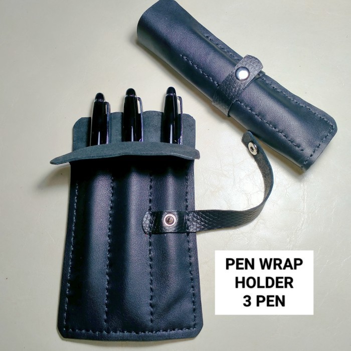 

pen wrap kulit asli 3 pen