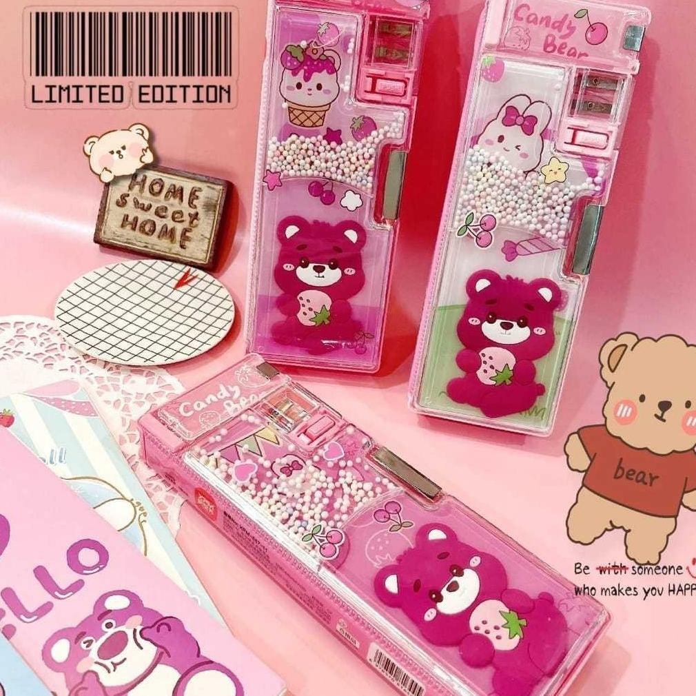 

Tempat Kotak Pensil Anak Sekolah Pencil Case Depan Transparant Game Water Ball Push Handheld Pencet Air Sanrio Kuromi DISKON BESAR