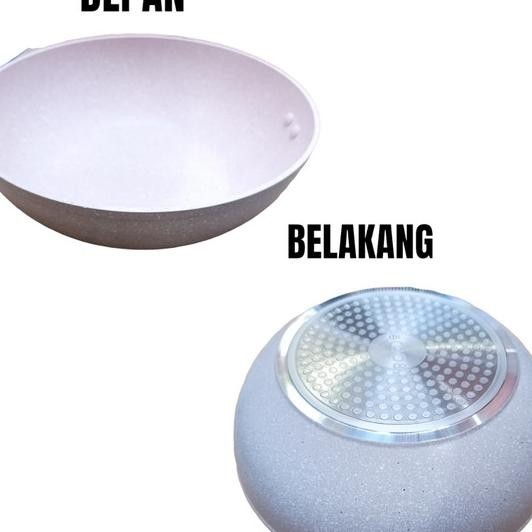 Bolde 24Cm Beige Fry Wok Granite Coating Pan Wajan Panci Kuali