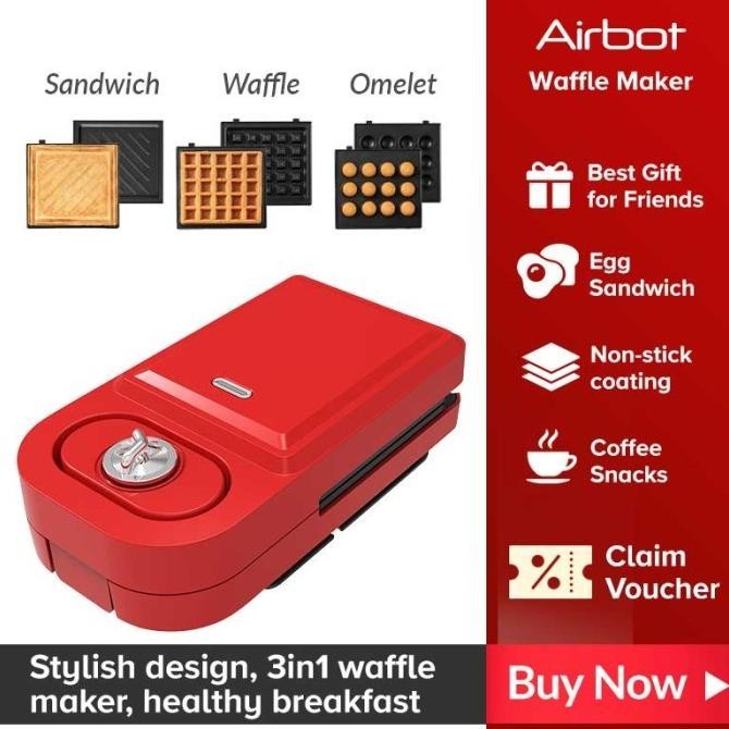 Waffle Maker Airbot WM101, Pembuat Wafel Anti-Lengket Berkualitas