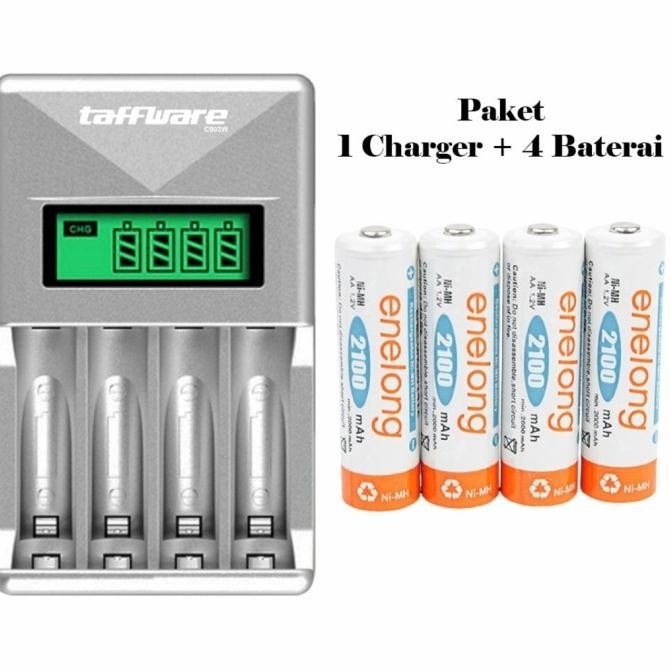 Taffware Fast Charging Charger + Baterai Tamiya Mainan Aa Casan Batre