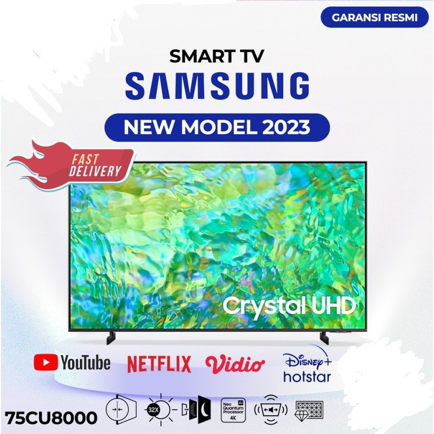SAMSUNG 75CU8000 CRYSTAL 4K UHD SMART TV 75 Inch UA75CU8000KXXD