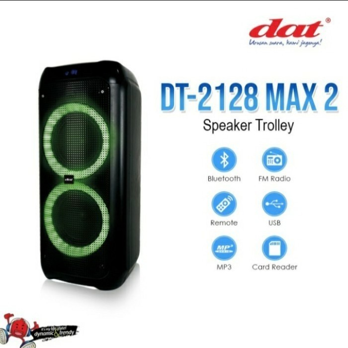Speaker Aktif Portable DAT DT 2128 MAX 2 Speaker Aktif 8 inch