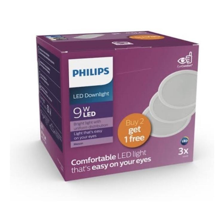 TERBARU - PAKET HEMAT MULTIPACK Downlight Meson Philips 9 Watt (Bulat)dpt 3