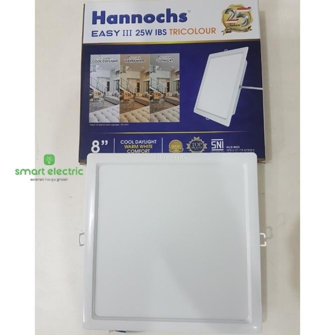 Hannochs Easy Tricolour 25 Watt Lampu Downlight Kotak LED Plafon Tanam