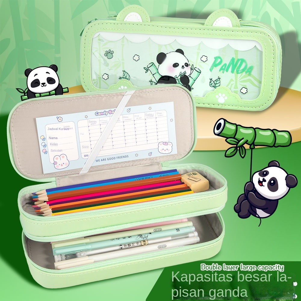 

Kotak Pensil Anak Perempuan, Kotak Alat Tulis Dua Lapisan