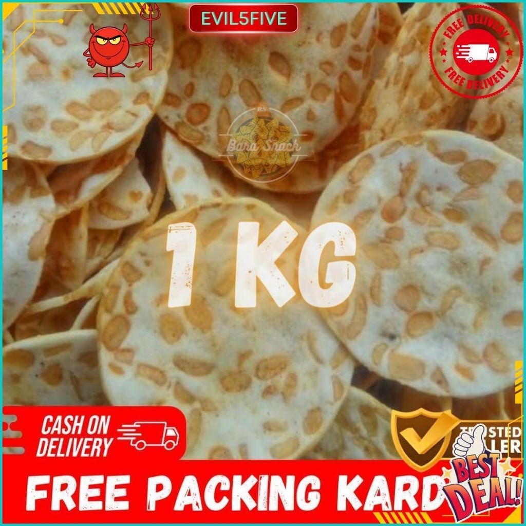 

[ 1Kg ] Keripik Tempe Sagu Gurih ( Free Packing Kardus ) / Camilan Snack Kiloan Murah -K Cod