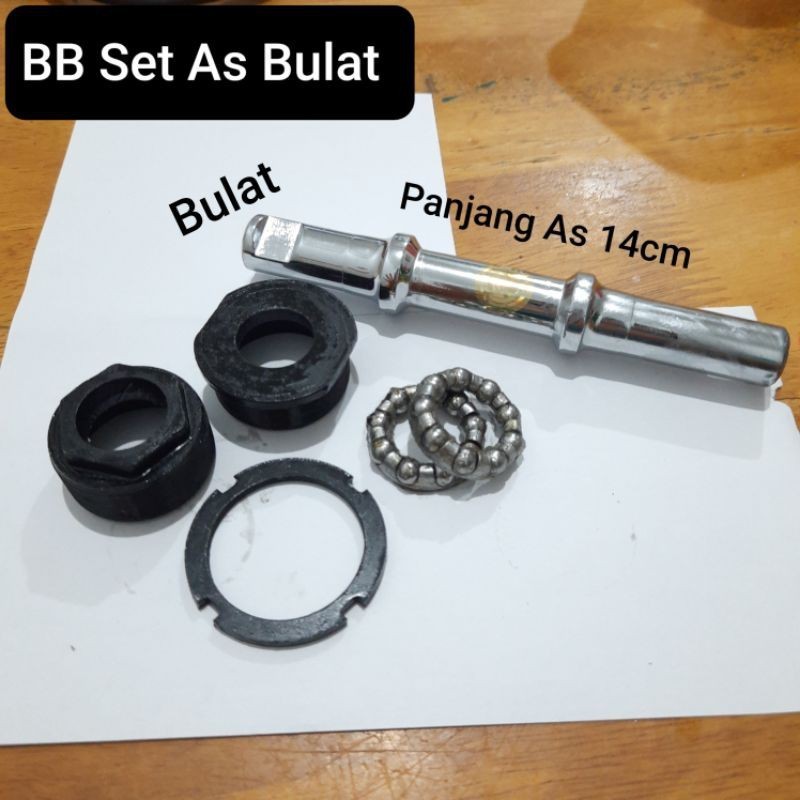Berjaya Bike - BB SET AS BULAT / BOTTOM BRAKET SET AS PANJANG 14 CM