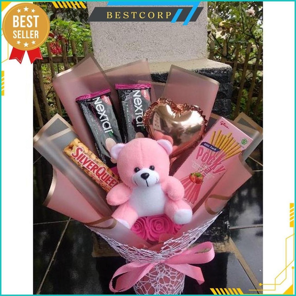 

Buket Snack Murah | Buket Snack Boneka Mix Balon Love Gratis Ongkir