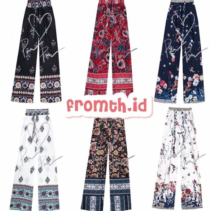 CELANA SANTAI BERBAGAI MOTIF UNIK *DR THAILAND* [PALAZZO PANTS] CELANA PALAZZO CEWEK WANITA PEREMPUA