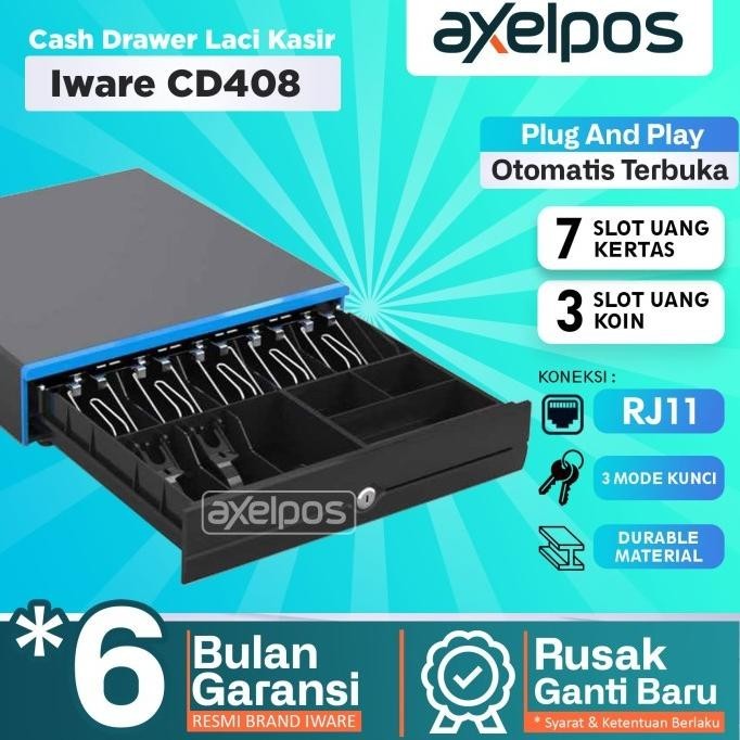 Cash Drawer / Laci Uang Kasir Iware Cd-408 Rj11