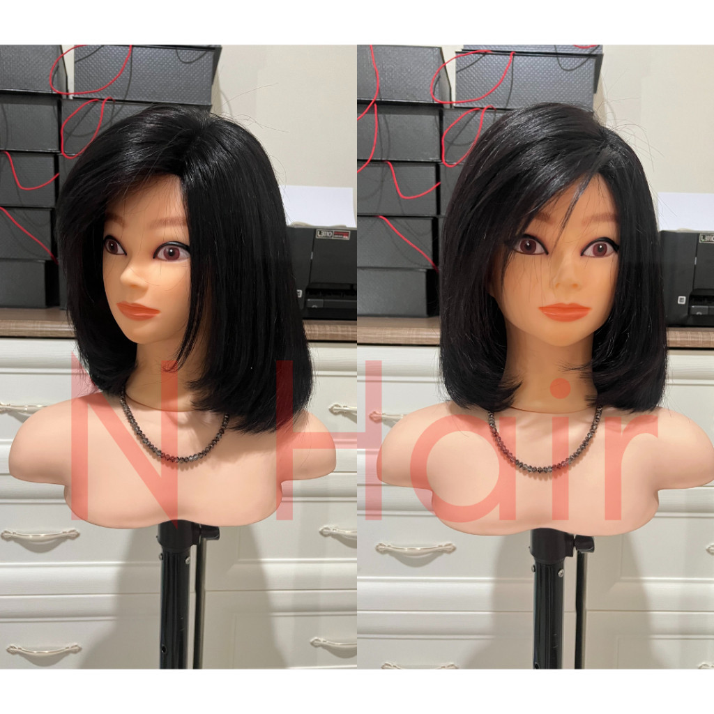 Wig BOB PREMIUM Rambut Asli  BELAHAN BEBAS Kanan Kiri / 100% Human Hair 100% RAMBUT ASLI / Wik Rambu