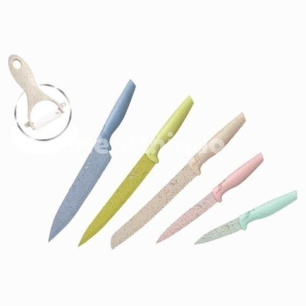 Oxone OX-608N Set Pisau 6 Pcs Multi Color Marble