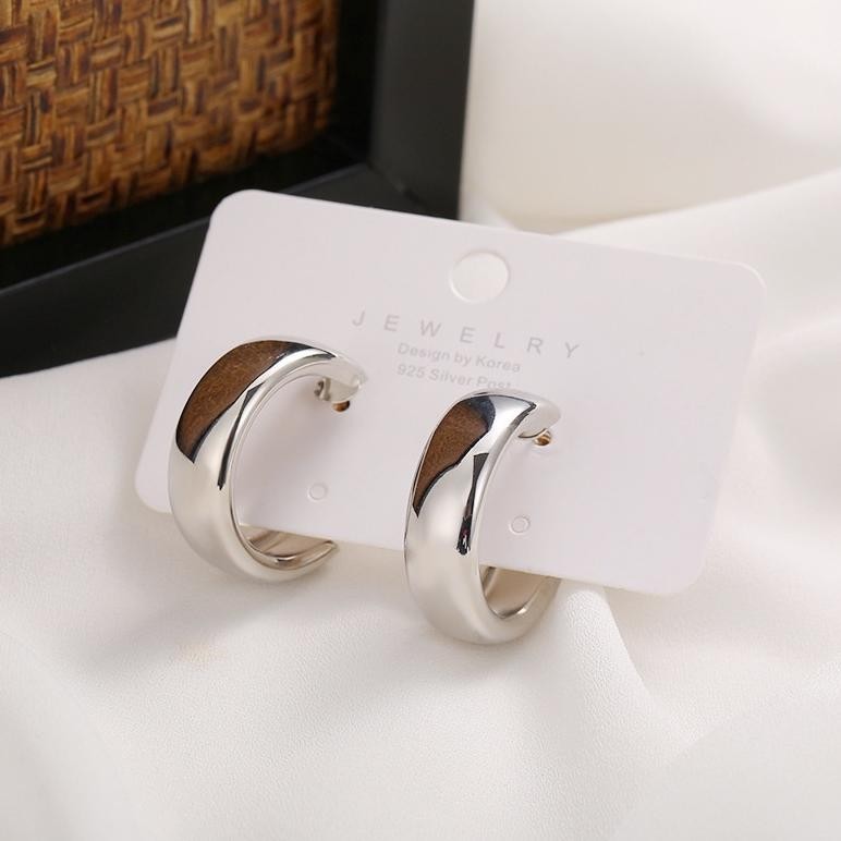 Original Anting Tusuk Besar Emas Perak Model Bulat An49 Premium