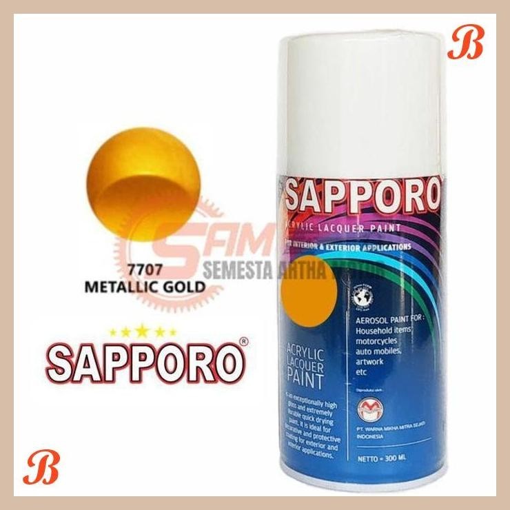 | SAM | PILOX SAPPORO METALLIC GOLD 7707 CAT SEMPROT PILOK KEEMASAN AEROSOL