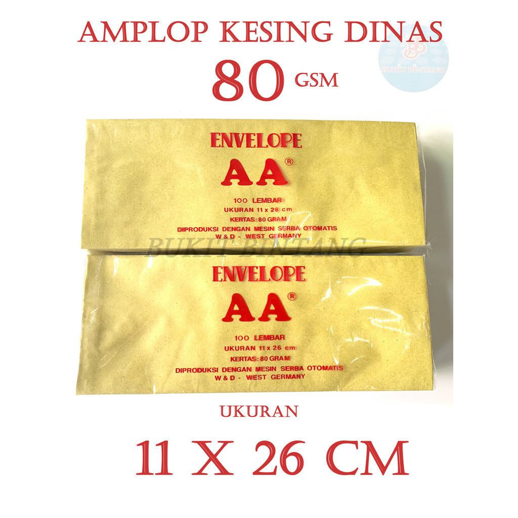 

Amplop Kesing Dinas Coklat Polos 80 Gsm Ukuran 11 x 26 Cm , isi 100 Lembar