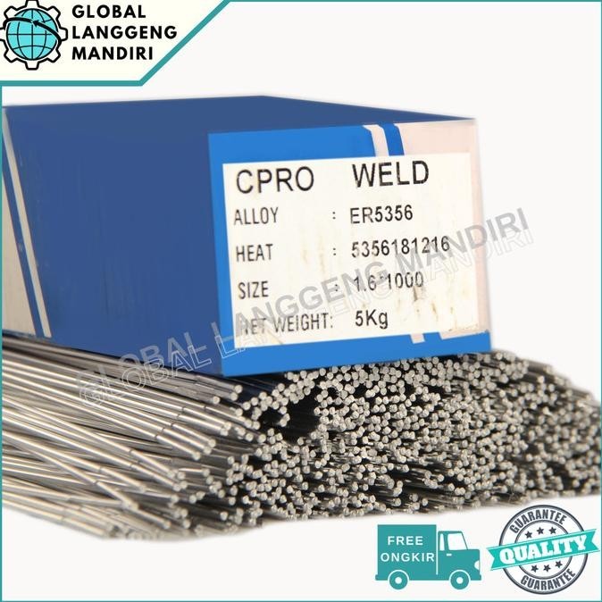 Kawat Las Tig Aluminium Er 5356 1.6Mm Cproweld / Filler 1.6 Mm Er5356