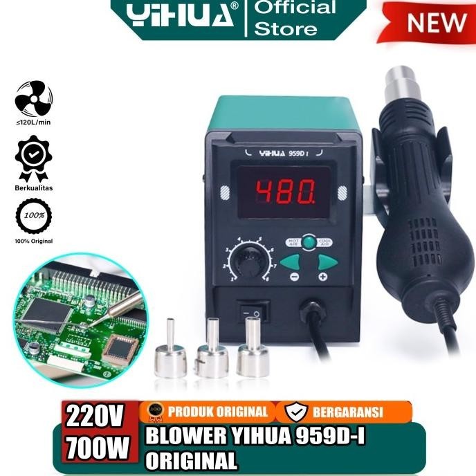 Yihua 959D-I Blower Hp Solder Uap Station Digital Hot Air Smd Rework