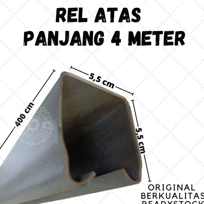 [Baru] Rel Atas Besar Pintu Besi Rel Henderson Pintu Lipat Sliding - 4 Meter