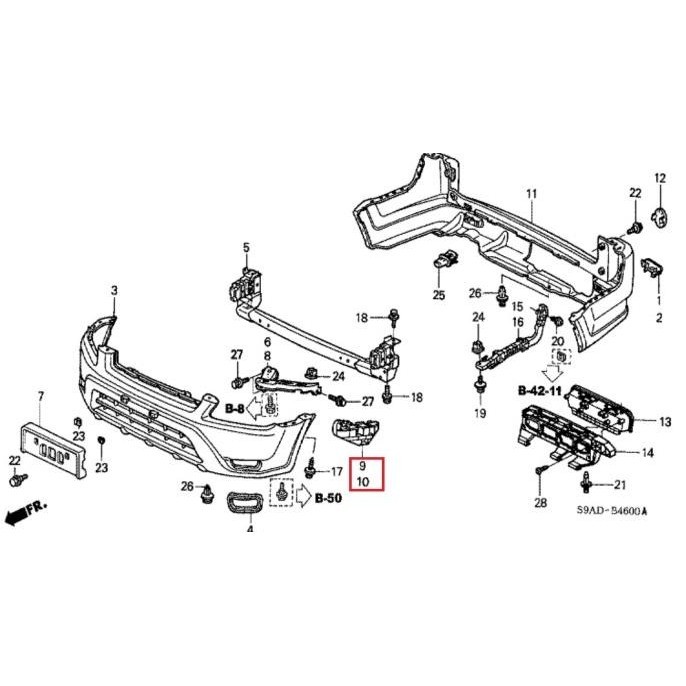 Bracket Bumper Bemper Depan Crv 2002-2006 Crv Gen 2  [ Hb ]