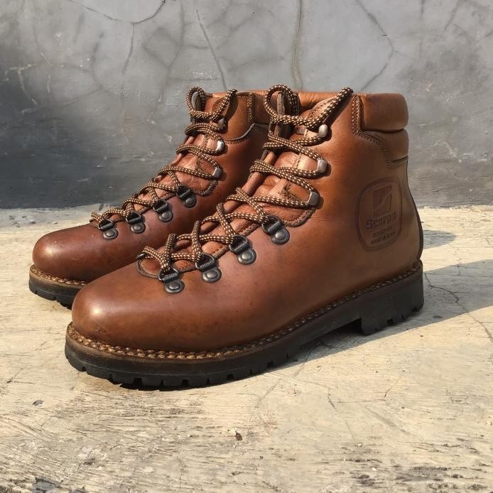 SEPATU GUNUNG VIBRAM SCARPA ASOLO TV VINTAGE WELTED LEATHER HIKING BOOTS