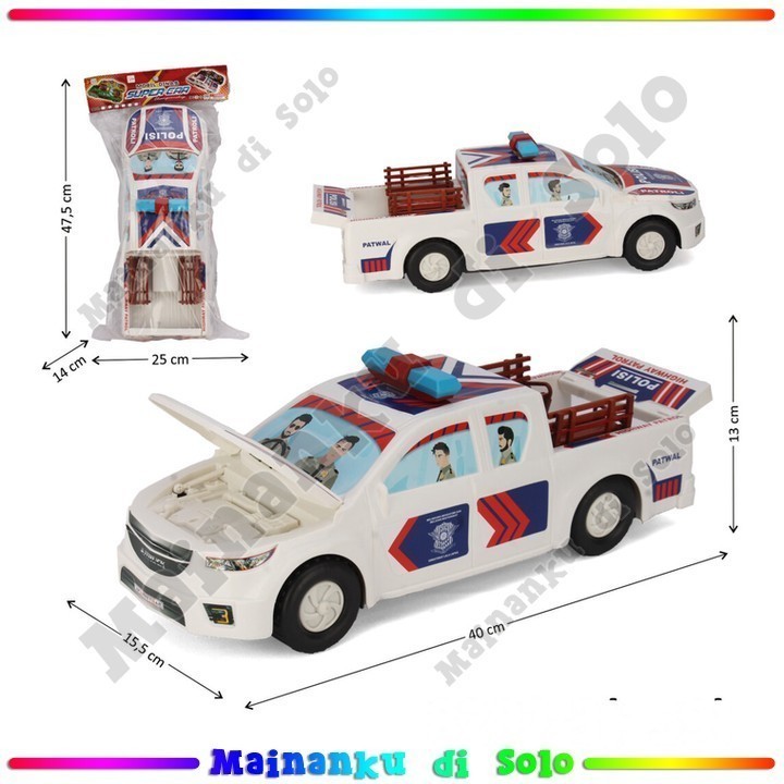 [Mainanku] Mobil Pick Up Polisi Friction Mobil Dinas Super Car Mainan Anak