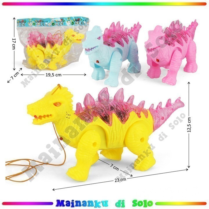 [Mainanku] Mainan Anak Robot Dinosaurus Stegosaurus Jalan Suara Lampu Toys